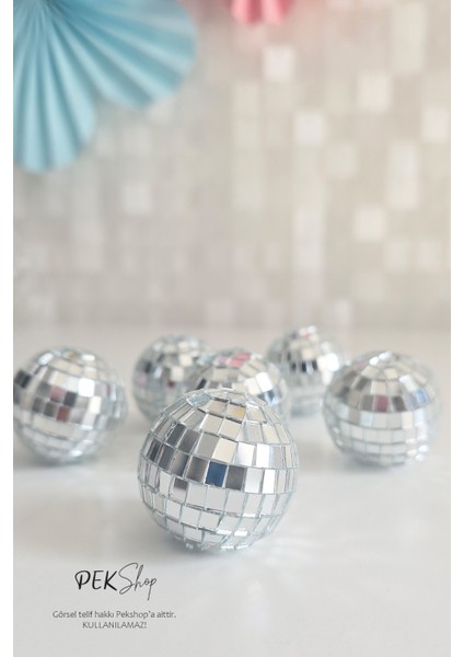 Disko Topu Pasta Süsü 4cm 6lı Paket