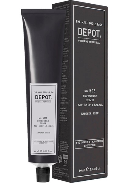 NO.506 Invisible Color Erkekler Için Amonyaksız Beyaz Kapatıcı Sakal ve Saç Boyası 60ML - .01 Natural Steel - Orta Doğal Küllü