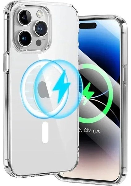 Iphone 14 Pro Uyumlu Sararmaz Sert Şeffaf Magsafe Özellikli Kılıf modelleri