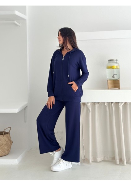 Kapüşonlu Fermuarlı Geniş Paça Modal Kumaş Eşofman Takım fiyatları