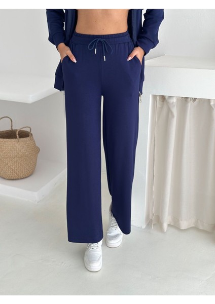 Kapüşonlu Fermuarlı Geniş Paça Modal Kumaş Eşofman Takım fırsatları