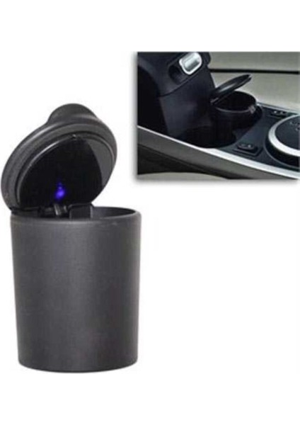 Küllük LED Işıklı Bardaklık Uyumlu Araç Içi Küllük Kapaklı Araba Küllüğü