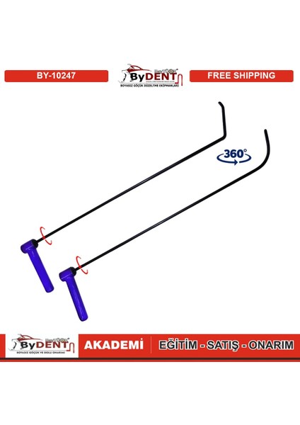 Pdr Boyasız Göçük Düzeltme Özel Çubuk Sustalı 360 Döner Kulp