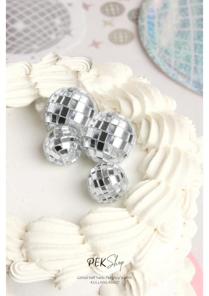 Pasta Süsü Disko Topu 4lü Set 2 Adet 3cm 2 Adet 4cm fiyatları