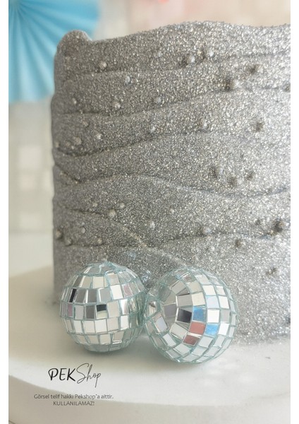 Pasta Süsü Disko Topu 4lü Set 2 Adet 3cm 2 Adet 4cm fırsatları