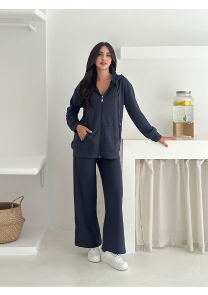 Kapüşonlu Fermuarlı Geniş Paça Modal Kumaş Eşofman Takım fiyatları