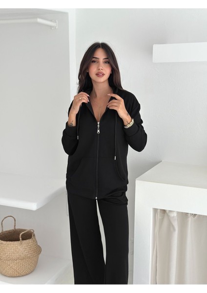 Kapüşonlu Fermuarlı Geniş Paça Modal Kumaş Eşofman Takım fiyatları
