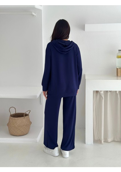 Kapüşonlu Fermuarlı Geniş Paça Modal Kumaş Eşofman Takım indirimleri