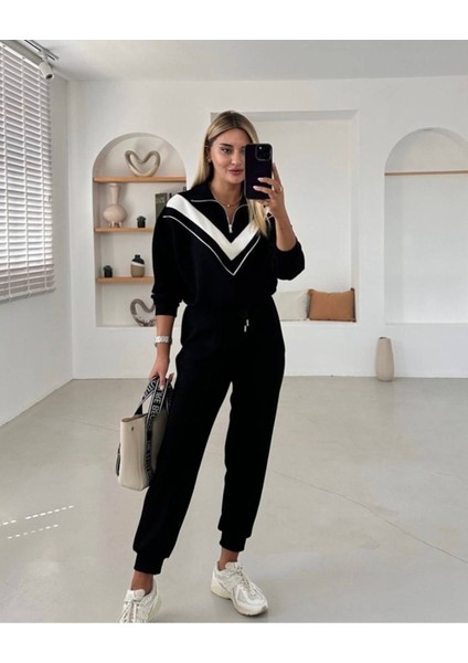 Dik Yaka Yarım Fermarlı Garnili Modal Kumaş Takım fiyatları