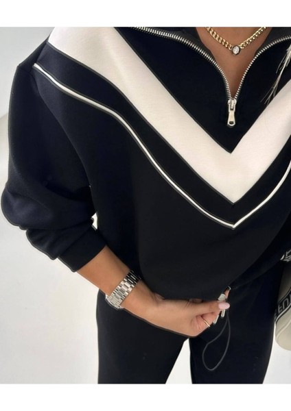 Dik Yaka Yarım Fermarlı Garnili Modal Kumaş Takım indirimleri