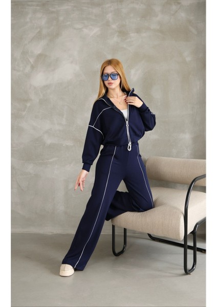 Biyeli Fermuarlı Geniş Paça Modal Kumaş Eşofman Takım fiyatları