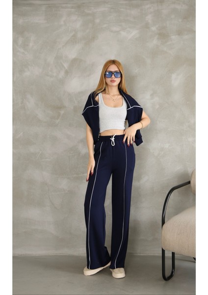 Biyeli Fermuarlı Geniş Paça Modal Kumaş Eşofman Takım modelleri