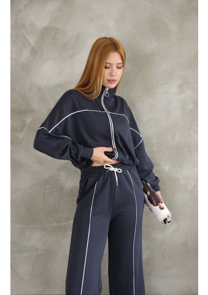 Bi̇yeli̇ Fermuarli Geni̇ş Paça Modal Kumaş Eşofman Takim indirimleri