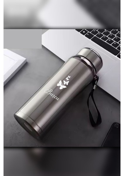 1 Litre Paslanmaz Çelik Kelebek Baskılı Termos 12 Saat Sıcak Soğuk Tutma Dayanıklı Yapı fiyatları