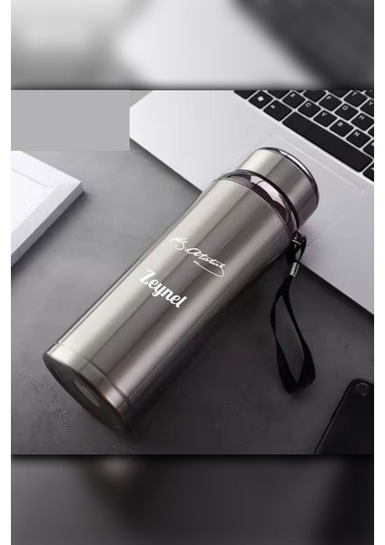 1 Litre Paslanmaz Çelik Imza Baskılı Termos 12 Saat Sıcak Soğuk Tutma Dayanıklı Yapı fiyatları