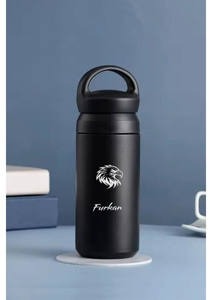 Kişiye Özel 500 ml Paslanmaz Çelik Kartal Baskılı Filtreli Termos – Sıcak Soğuk Tutma Özellikli