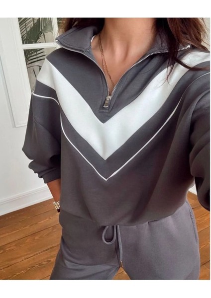 Dik Yaka Yarım Fermarlı Garnili Modal Kumaş Takım fiyatları