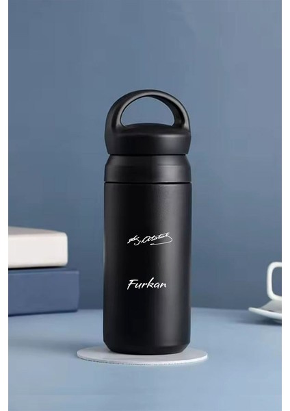 Kişiye Özel 500 ml Paslanmaz Çelik Imza Baskılı Filtreli Termos – Sıcak Soğuk Tutma Özellikli