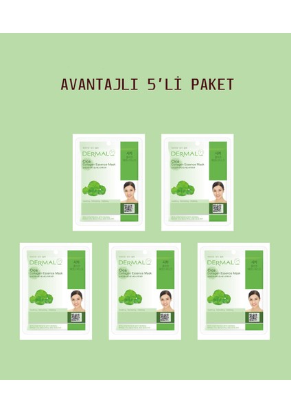 Canlandırıcı, Yenileyici, Sakinleştirici Centella Asiatica Özlü Kolajen Maske X5