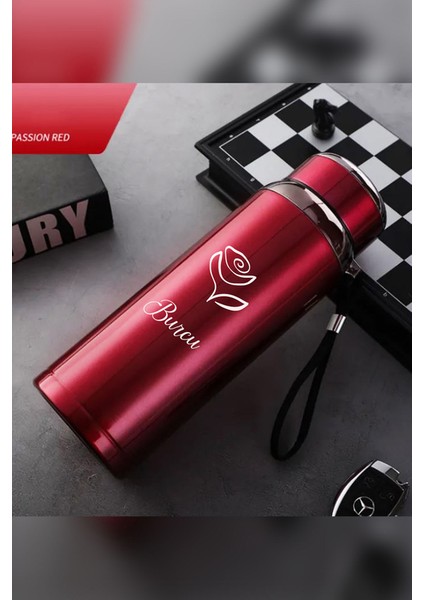 1 Litre Paslanmaz Çelik Gül Baskılı Termos 12 Saat Sıcak Soğuk Tutma Dayanıklı Yapı fiyatları