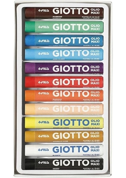 Olio Maxi Karton Kutu Yuvarlak Pastel Boya 12 Renk (F293400) (Fla1) fiyatları