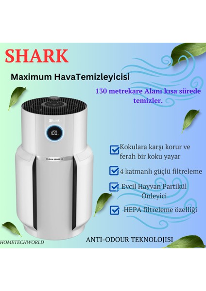 Çift Teknoloji ,130 Metre Kareyi Tekseferde Temizleyen Hava Temizleyicisi Max Beyaz