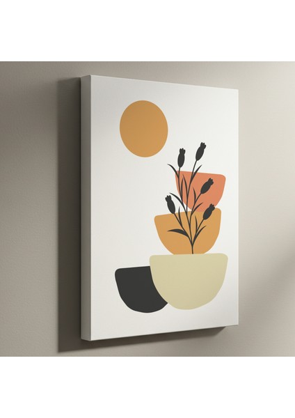 Soyut Bitki Desenli Modern Sanat Tablosu