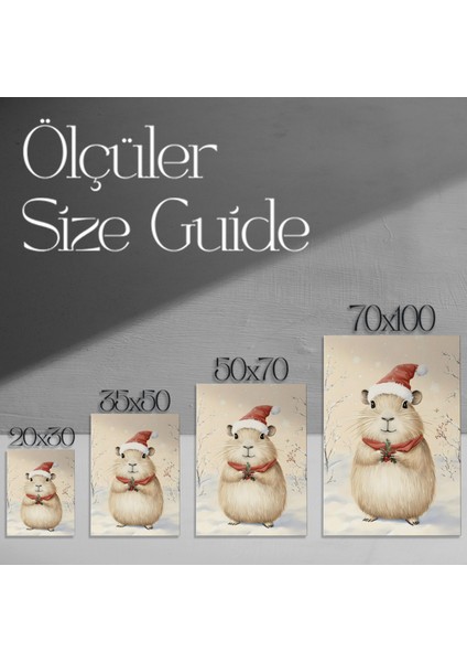 Kış Kışlık Tavşan Noel Tablosu modelleri