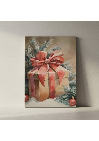 Kış Mevsimi Hediye Kutusu Suluboya Tablosu fiyatları