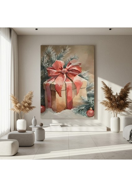 Kış Mevsimi Hediye Kutusu Suluboya Tablosu fırsatları