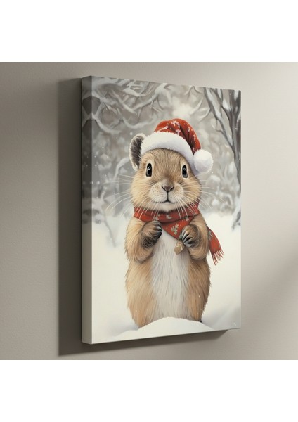 Sevimli Noel Hayvanı Kış Tablosu