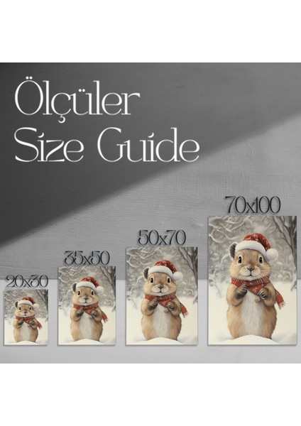 Sevimli Noel Hayvanı Kış Tablosu modelleri
