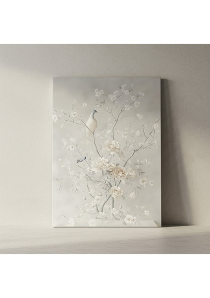 Zarif Kuş ve Çiçekler Soyut Tablosu fiyatları