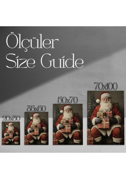 Noel Baba ve Hediyeleri Kış Temalı Tablo modelleri