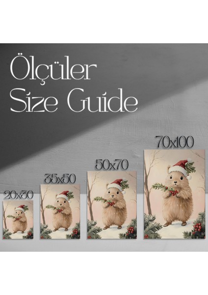 Sevimli Noel Kış Hayvanı Tablosu modelleri