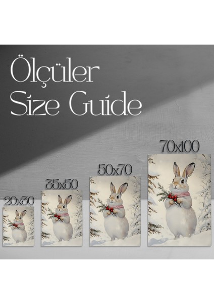 Kış Tavşanı Noel Hayvanları Tablosu modelleri
