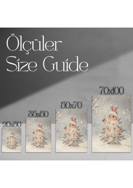 Noel Tavşanı Kış Ormanı Tablosu modelleri