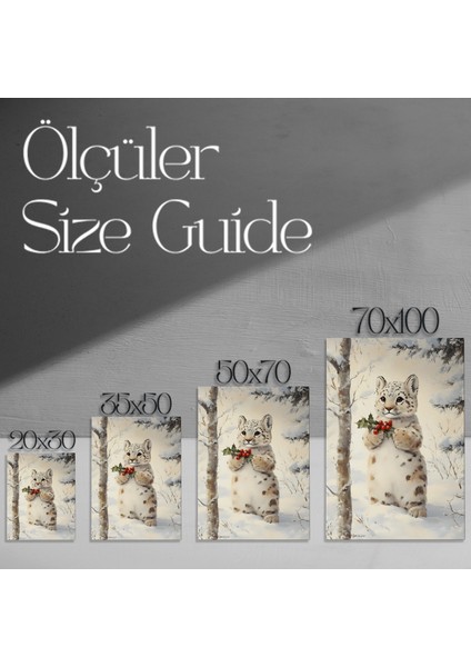 Kardan Adam ve Kar Leoparı Noel Tablosu modelleri