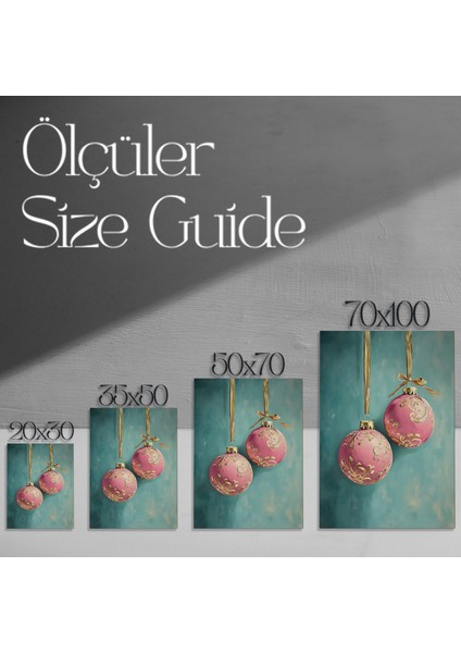 Pembe Altın Noel Süsleri Tablosu modelleri