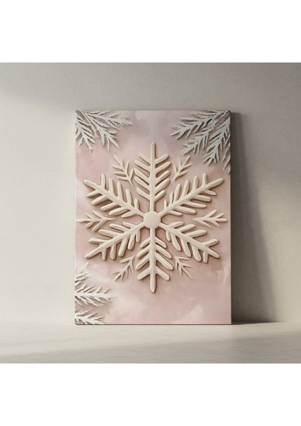 Kış Kar Tanesi Ahşap Desenli Tablo fiyatları