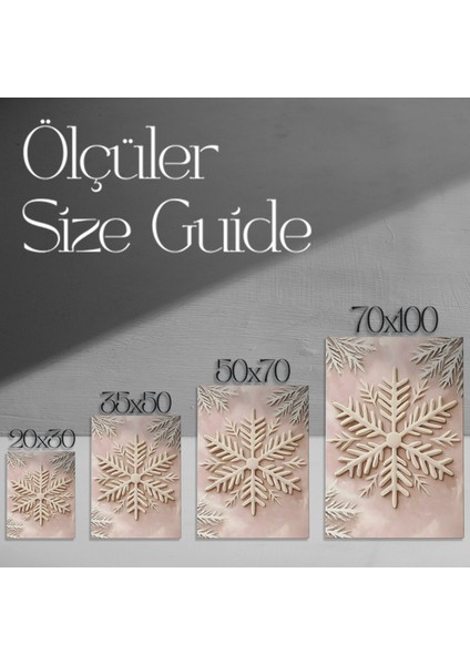 Kış Kar Tanesi Ahşap Desenli Tablo modelleri