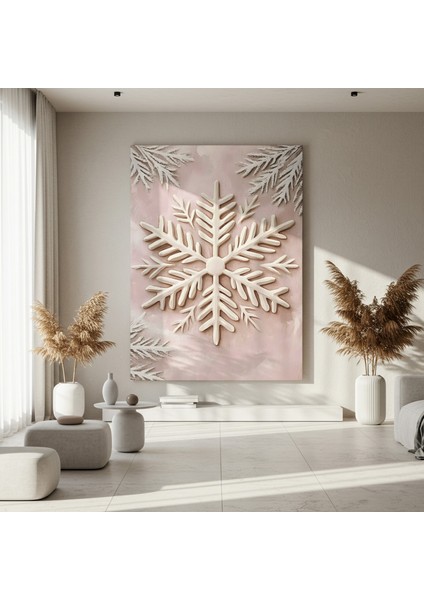 Kış Kar Tanesi Ahşap Desenli Tablo fırsatları