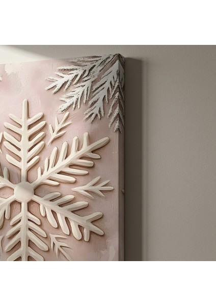 Kış Kar Tanesi Ahşap Desenli Tablo indirimleri
