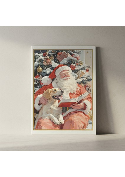 Noel Baba ve Köpeğiyle Sıcak Bir Kış Gecesi Tablosu fiyatları