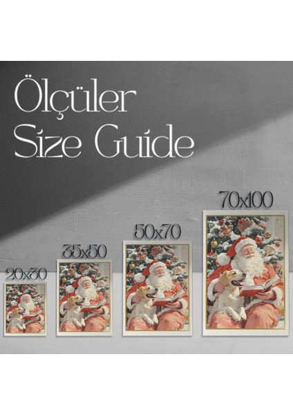 Noel Baba ve Köpeğiyle Sıcak Bir Kış Gecesi Tablosu modelleri