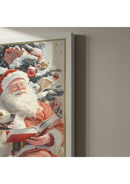 Noel Baba ve Köpeğiyle Sıcak Bir Kış Gecesi Tablosu indirimleri