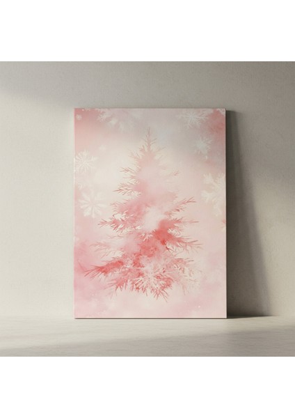 Pembe Kış Ağacı Suluboya Tablosu fiyatları