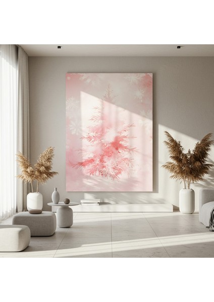 Pembe Kış Ağacı Suluboya Tablosu fırsatları