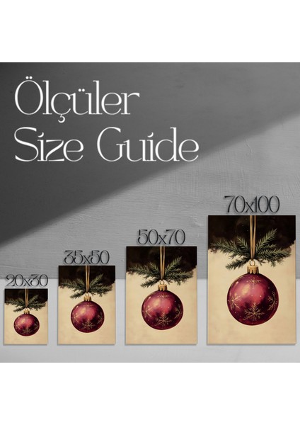 Kırmızı ve Altın Kar Tanesi Desenli Noel Süsü Tablosu modelleri