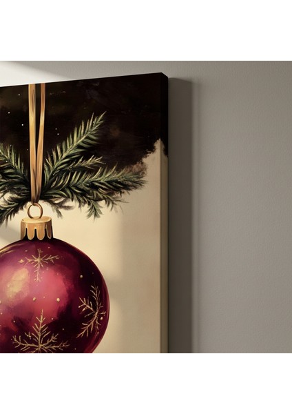 Kırmızı ve Altın Kar Tanesi Desenli Noel Süsü Tablosu indirimleri